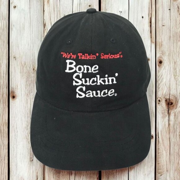 Bone Suckin Sauce Embroidered Logo Strapback Cap Trucker Baseball BBQ Hat - Picture 1 of 14